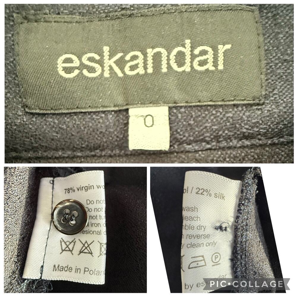 Eskandar Wool Silk Midi Shirtdress Button Up Lagenlook Minimal Size 0 (US 6-8) - Picture 10 of 10
